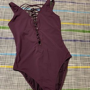 One Piece Low Back Strappy Swimsuit -